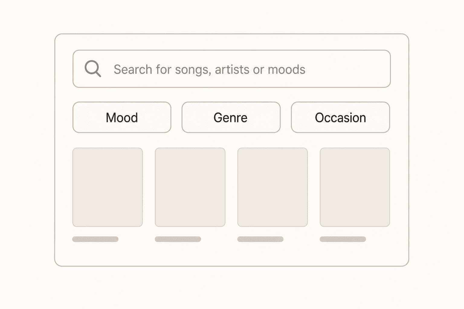 Browse by mood, genre and occasion wireframe