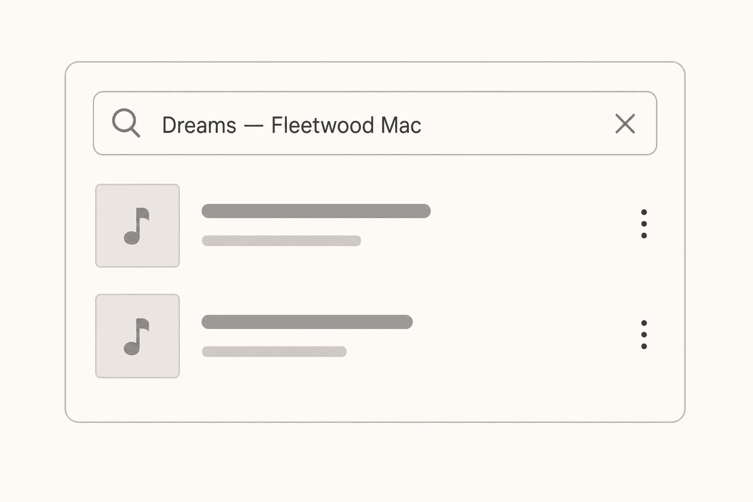 Known-item search wireframe